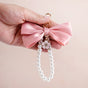 Pink Fantasy Bow Keyring With Pearls