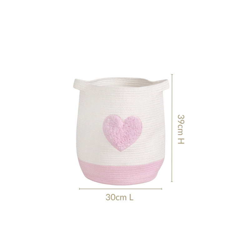 Pink Heart Toy Basket