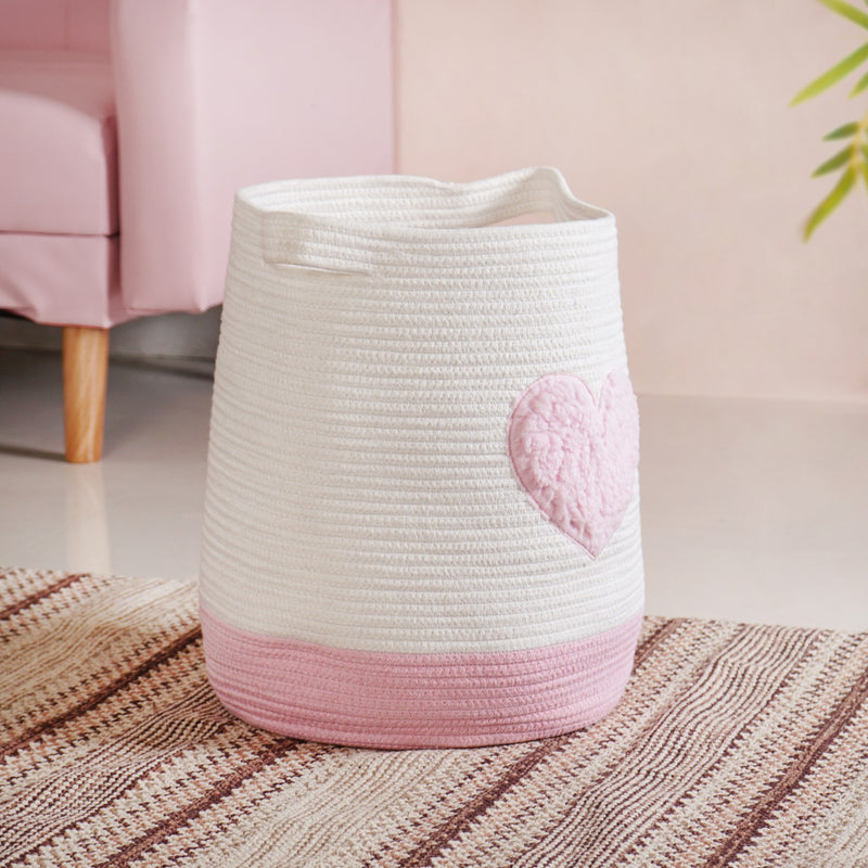 Pink Heart Toy Basket