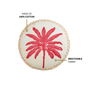 Pink Palm Embroidered Cotton Cushion Cover 45cm