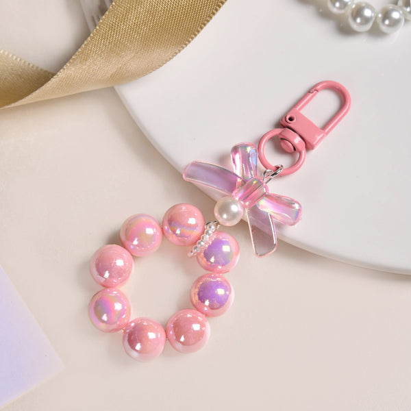 Pink Pop Glam Hoop Keyring