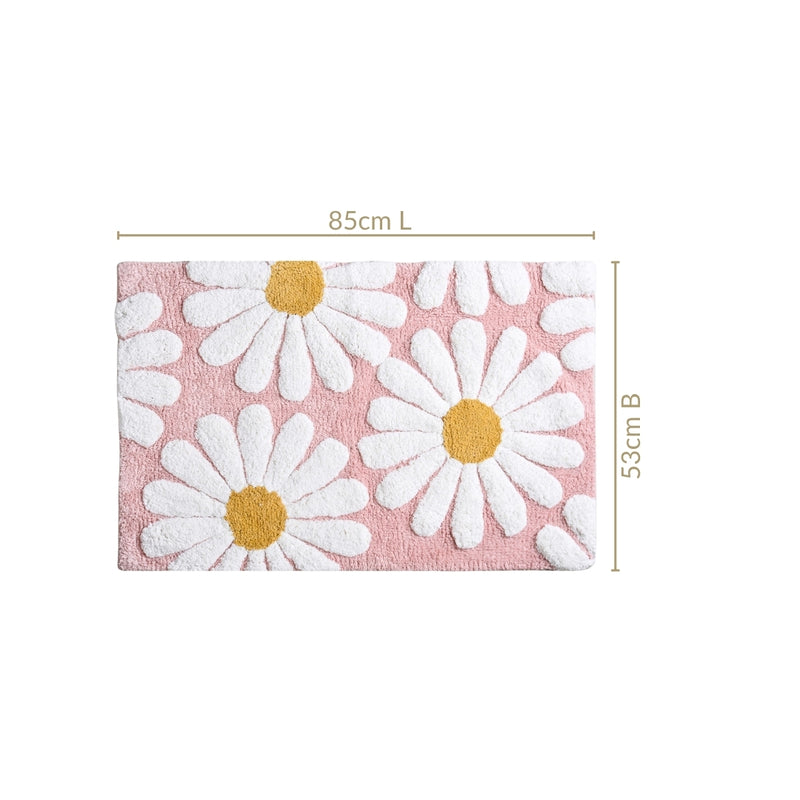 Pink Roseate Microfibre Floor Mat 85x53 Inch