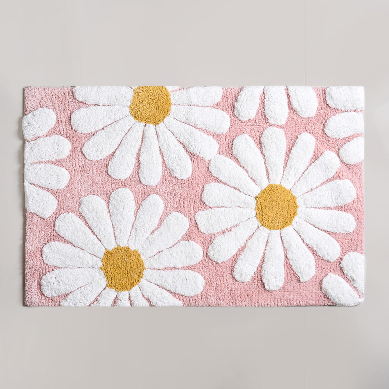 Pink Roseate Microfibre Floor Mat 85x53 Inch