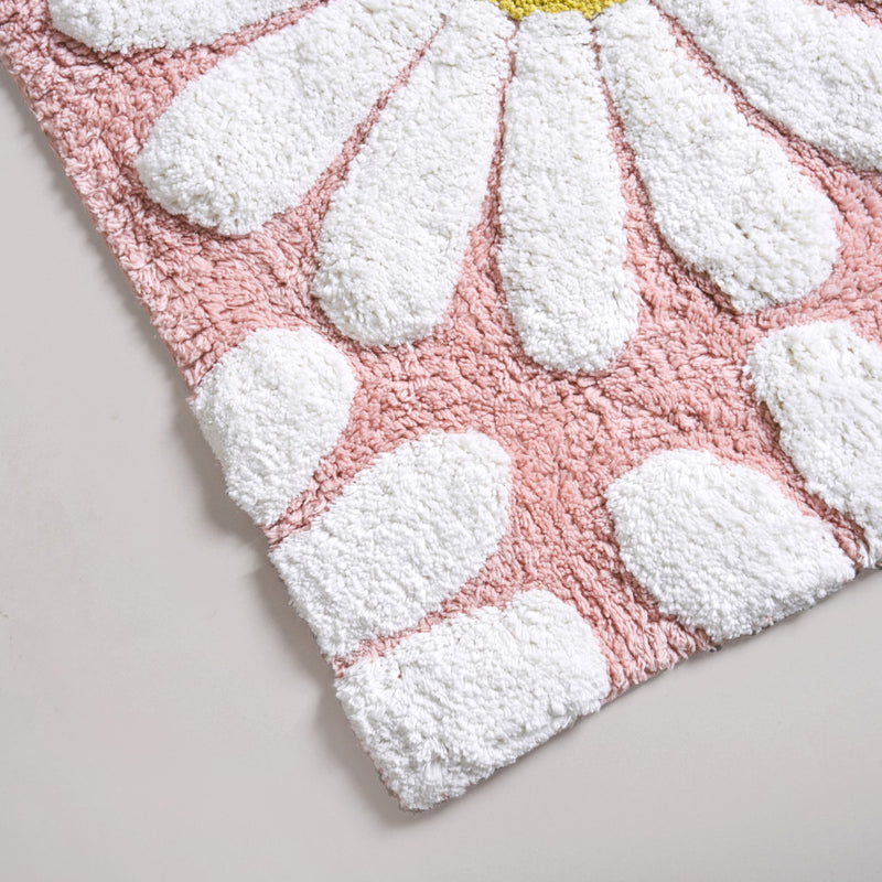 Pink Roseate Microfibre Floor Mat 85x53 Inch