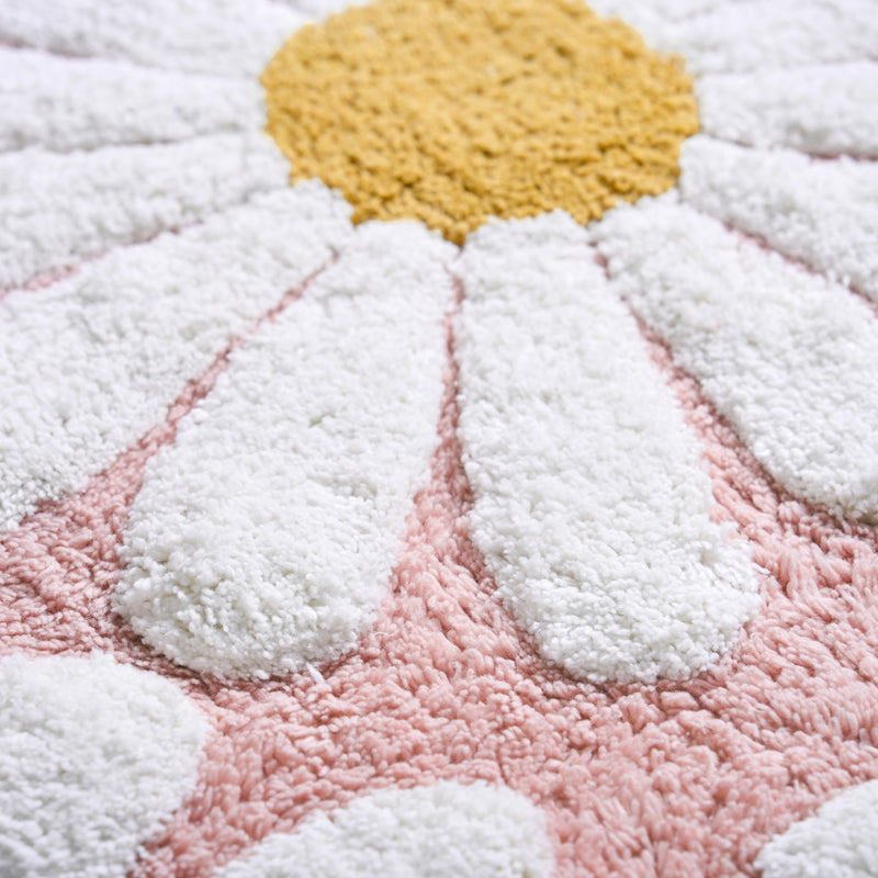 Pink Roseate Microfibre Floor Mat 85x53 Inch