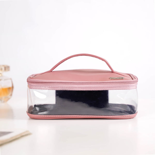 Chic Vegan Leather Toiletry Pouch Pink