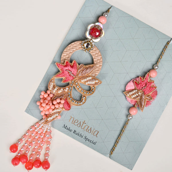 Pink Petal Rakhi Lumba Gift Set