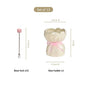 Pink Rose Fruit Fork With Ceramic Vase Set Of 13