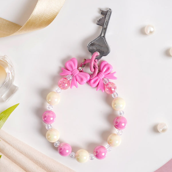 Blush Pink Bow Keychain