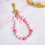 Pink Paradise Beaded Keychain