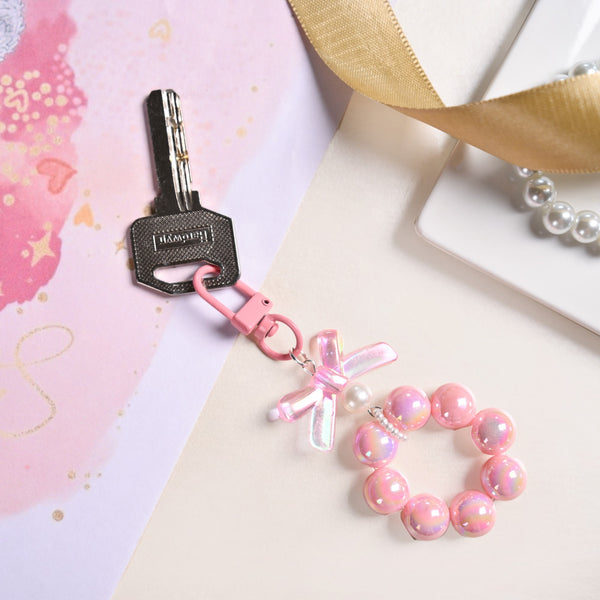 Pink Pop Glam Hoop Keyring