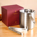 Pinstripe Stainless Steel Ice Bucket With Tongs 2000ml