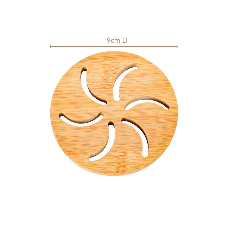 Pinwheel Bamboo Coaster Set Of 6