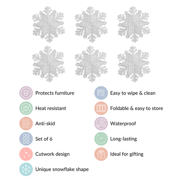 Silver Snowflake Tablemat Set Of 6