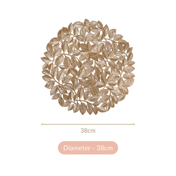 Round Gold Waterproof Placemat Set Of 6