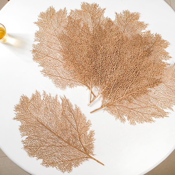 Leaf Shaped Gold Table Mat Set Of 6