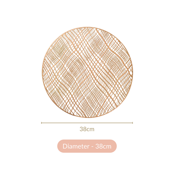Round Designer Table Mat Gold Set Of 6 Online - Premium Table Mat ...