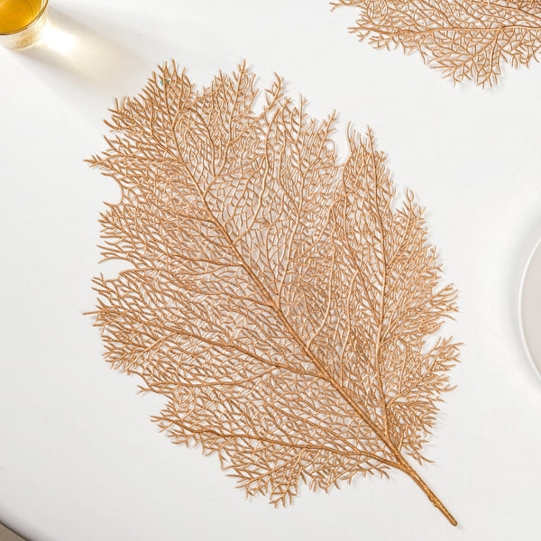 Rose Gold Leaf Table Mat Set Of 6