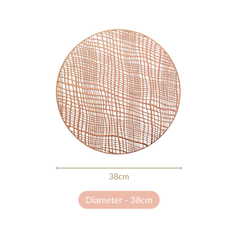 Round Designer Table Mat Rose Gold Set Of 6