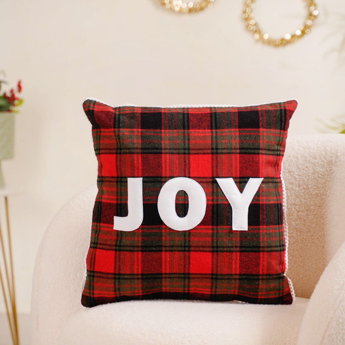 Plaid clearance christmas pillow