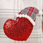 Plaid Christmas Heart Throw Cushion Cover 16x16 Inch