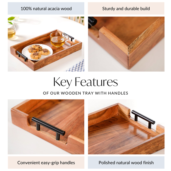 Wooden Tray With Handles
