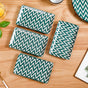 Oscilla Ceramic Platter Set Of 4 Green 7 Inch