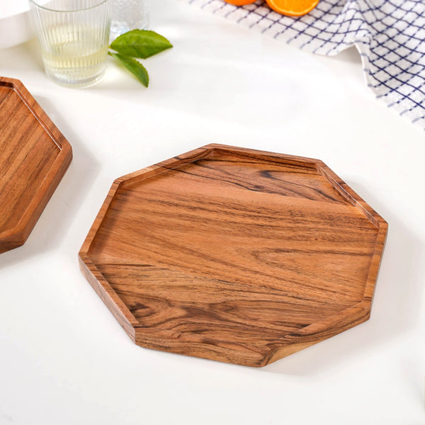 Small Octagon Wooden Serving Platter