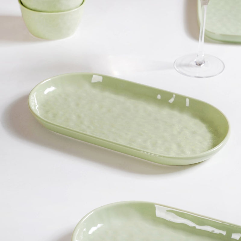 Sage Green Ceramic Serving Platter Set Of 2 12 Inch - Serving platter, serving platter for snacks, platter set, serving platter set
