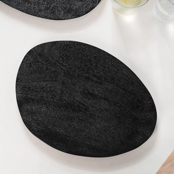 Large Natural Mango Wood Platter Black