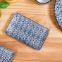 Baroque Small Ceramic Platter Set Of 4 Navy 7 Inch