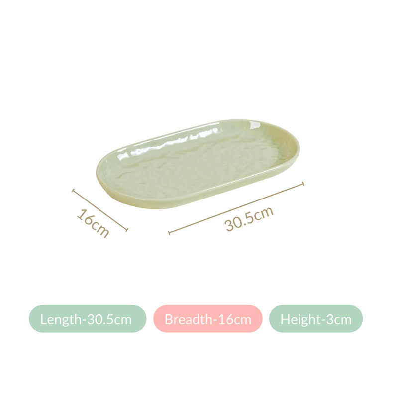 Sage Green Ceramic Serving Platter Set Of 2 12 Inch - Serving platter, serving platter for snacks, platter set, serving platter set