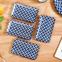 Oscilla Ceramic Platter Set Of 4 Navy 7 Inch