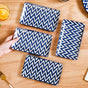 Oscilla Ceramic Platter Set Of 4 Navy 7 Inch