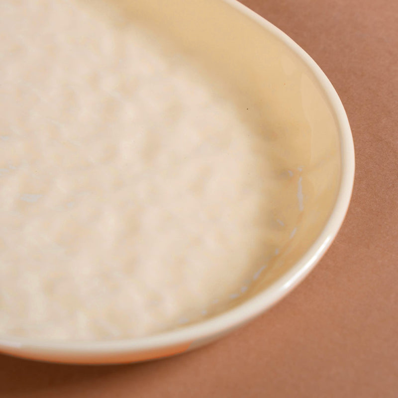 Textured Long Serving Platter Vanilla White Set Of 2 12 Inch - Serving platter, serving platter for snacks, platter set, serving platter set