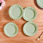 Green Snack Plates Set Of 4 Lao Luxury 9 Inch - Snack plates, round plates, ceramic snack plates, snacks serving plates, snack plates set