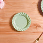 Green Snack Plates Set Of 4 Lao Luxury 9 Inch - Snack plates, round plates, ceramic snack plates, snacks serving plates, snack plates set