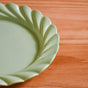 Green Snack Plates Set Of 4 Lao Luxury 9 Inch - Snack plates, round plates, ceramic snack plates, snacks serving plates, snack plates set