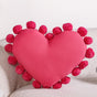 Pom Pom Heart Sofa Cushion Dark Pink