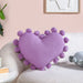 Pom Pom Heart Sofa Cushion Purple