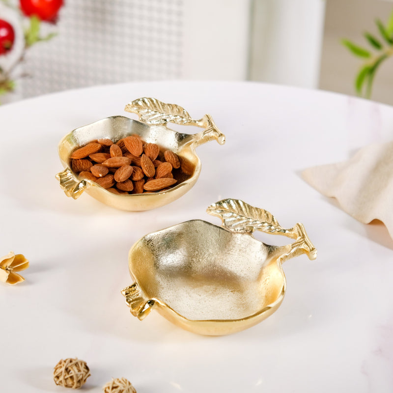 Pomegranate Golden Trinket Bowl Set Of 2