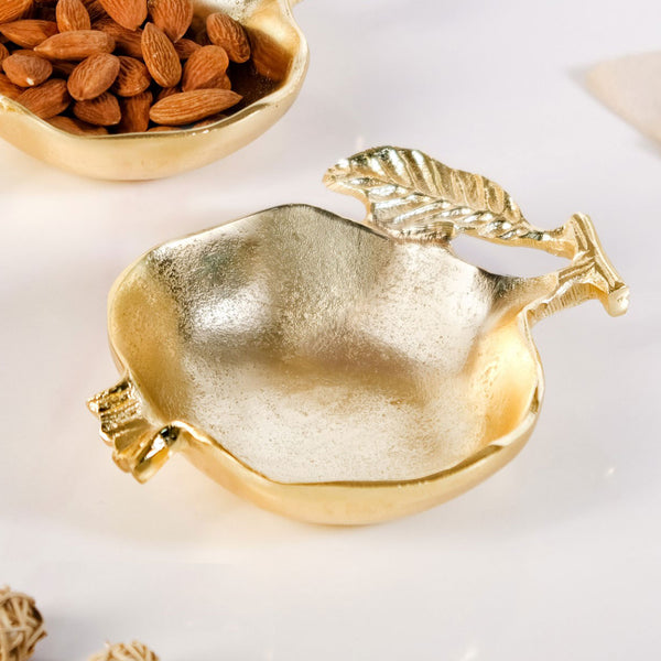 Gold Pomegranate Dry Fruits Bowl Set Of 2