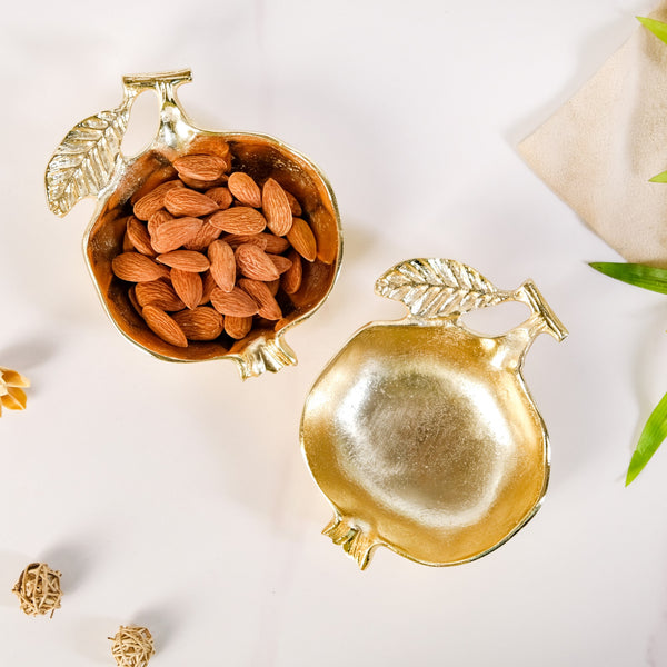 Pomegranate Golden Trinket Bowl Set Of 2
