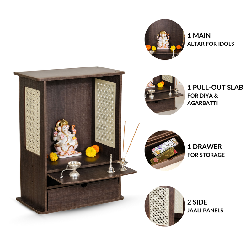 Pooja Mandir For Home And Office Large 45x25x65cm
