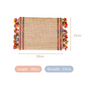 Rectangle Jute Pooja Mat Set of 2 Multicoloured