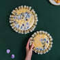 Round Decorative Pooja Mat Set Of 2 Yellow