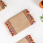 Rectangle Jute Pooja Mat Set of 2 Multicoloured