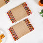 Rectangle Jute Pooja Mat Set of 2 Multicoloured