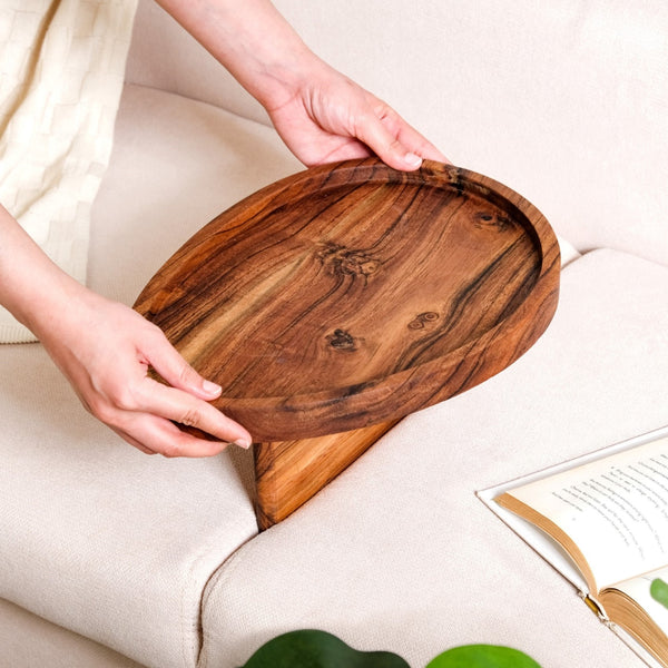 Wooden Sofa Serving Tray