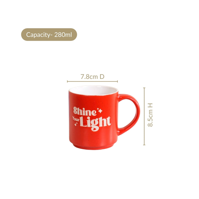 Positive Aura Vibrant Stackable Mugs Set Of 4 280ml